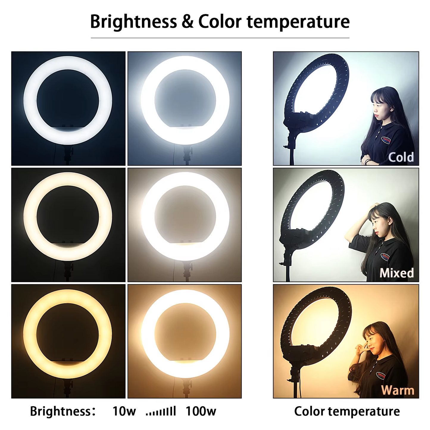 FOSOTO FT-54 21 Inch Led Ring Light Photography lamp Camera Phone Ringlight Makeup Video Ring Lamp With Tripod For Youtube