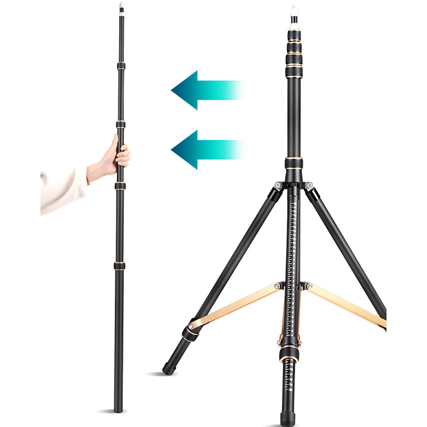 Fosoto SL285 Carbon FiberLed Light Tripod Stand 2.5m Head Softbox For Photo Studio Photographic Lighting Flash LED Light