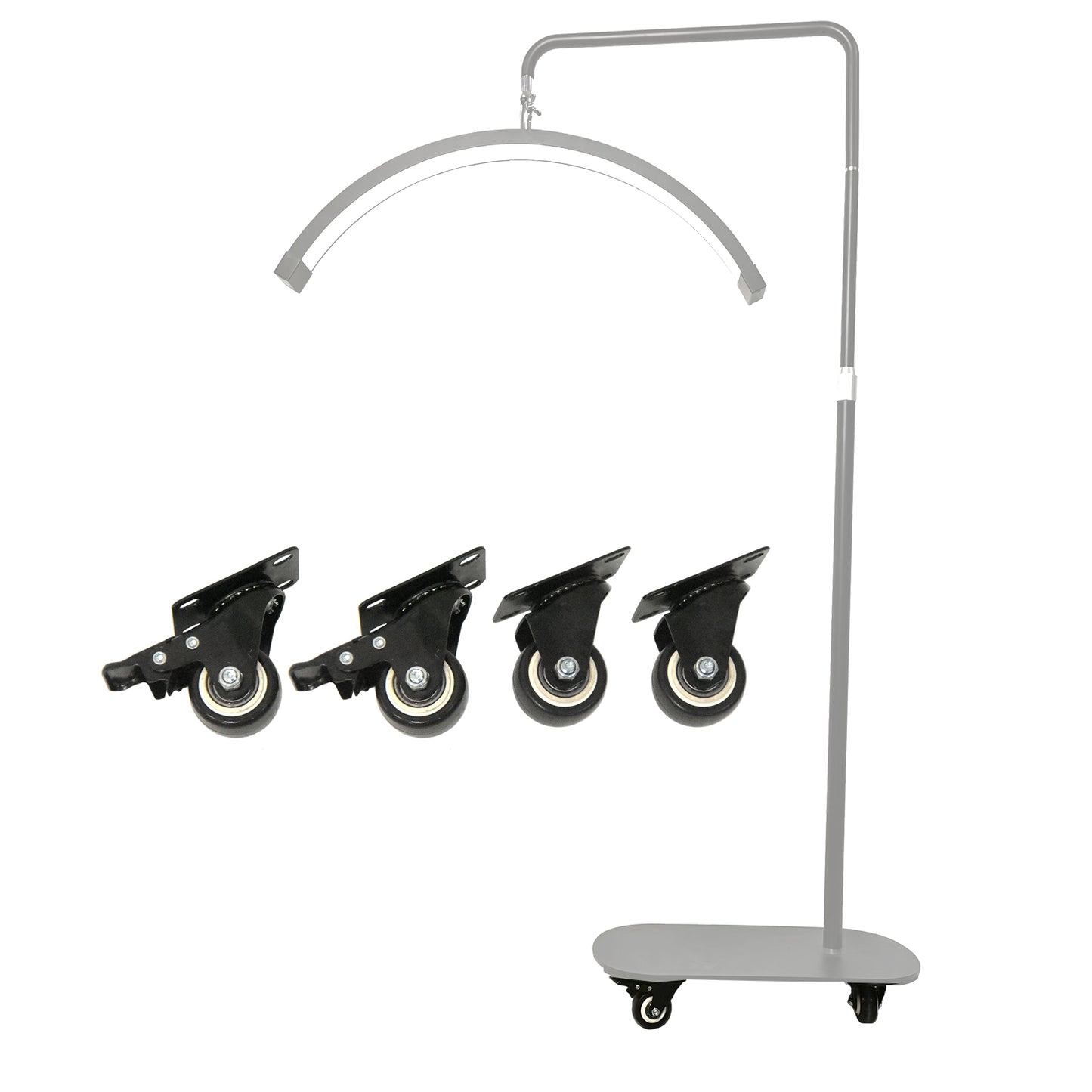 Freely Movable Metal Pulley Shadowless Rotating Lamp Stand Floor Wheels For Half Moon Lamp Chassis wheels