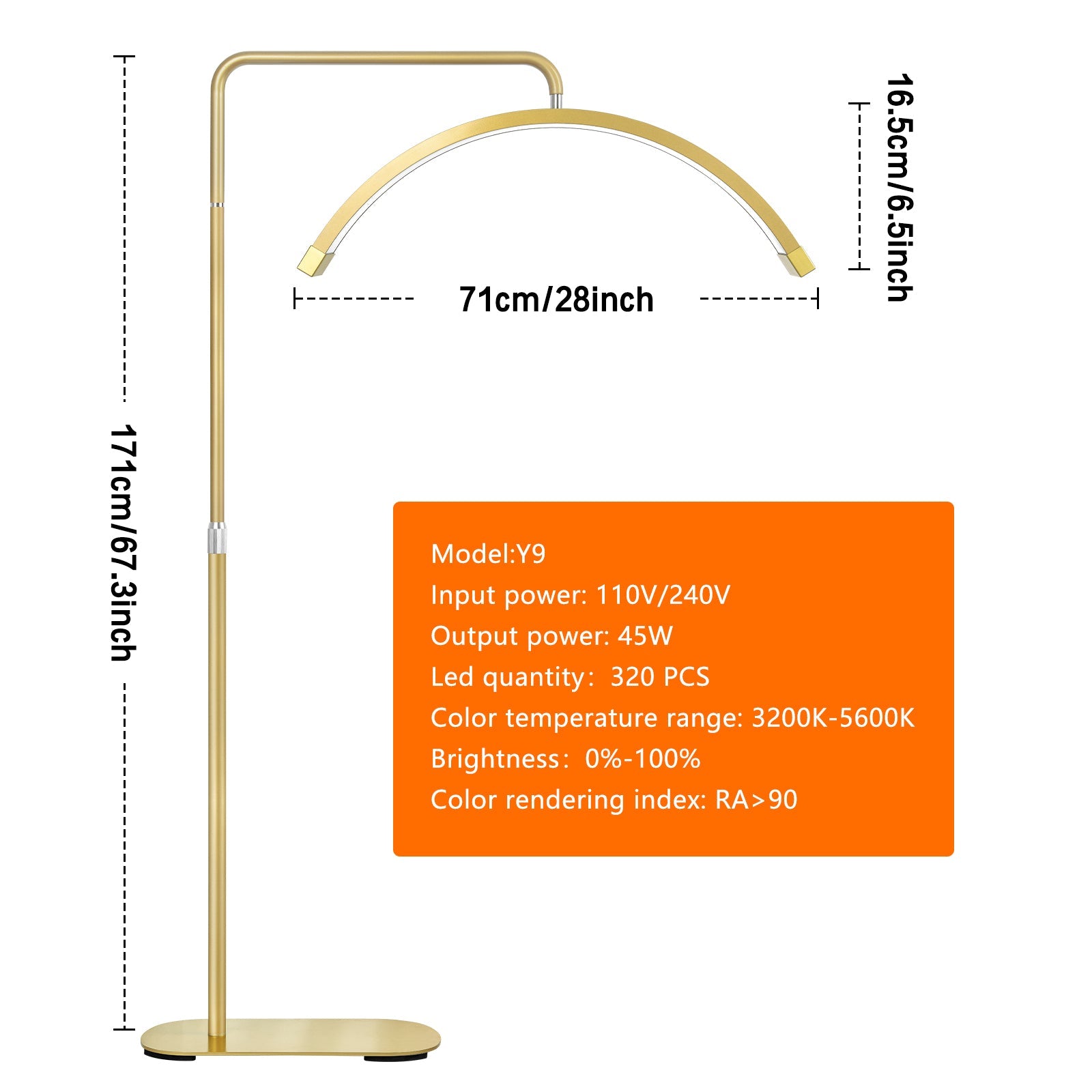 Fosoto FT-Y9 gold Half Moon Light