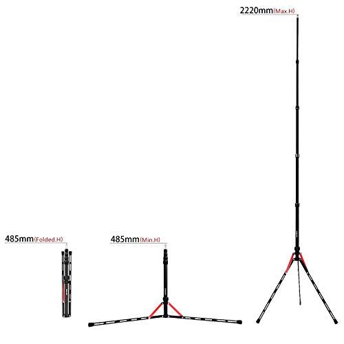 FOSOTO 7.2ft Aluminum Alloy Compact Portable Reverse Legs Light Stand with Carry Bag for Photography Video Photo Studios Photographic Equipment - FOSOTOFOSOTO 7.2ft Aluminum Alloy Compact Portable Reverse Legs Light Stand with Carry Bag for Photography Video Photo Studios Photographic Equipment