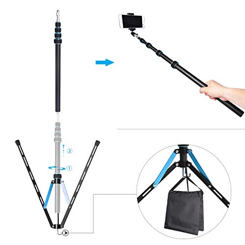 FOSOTO 87inch Photography Tripod Light Stand Carbon Fiber Lightweight Photographic Stand Compact for Photo Studio Equipment Softbox Umbrella Shooting Video Filming Speedlight - FOSOTOFOSOTO 87inch Photography Tripod Light Stand Carbon Fiber Lightweight Photographic Stand Compact for Photo Studio Equipment Softbox Umbrella Shooting Video Filming Speedlight