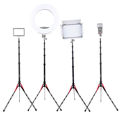 FOSOTO 7.2ft Aluminum Alloy Compact Portable Reverse Legs Light Stand with Carry Bag for Photography Video Photo Studios Photographic Equipment