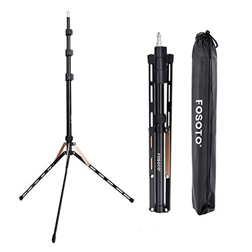 FOSOTO 75in Fold Video Tripod Light Stand Super Lightweight Compact for Ring Light, Speedlight, Flash, Umbrella, Softbox, Filming Product Portrait Shooting Lighting Stand - FOSOTOFOSOTO 75in Fold Video Tripod Light Stand Super Lightweight Compact for Ring Light, Speedlight, Flash, Umbrella, Softbox, Filming Product Portrait Shooting Lighting Stand