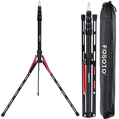 FOSOTO 7.2ft Aluminum Alloy Compact Portable Reverse Legs Light Stand with Carry Bag for Photography Video Photo Studios Photographic Equipment - FOSOTOFOSOTO 7.2ft Aluminum Alloy Compact Portable Reverse Legs Light Stand with Carry Bag for Photography Video Photo Studios Photographic Equipment