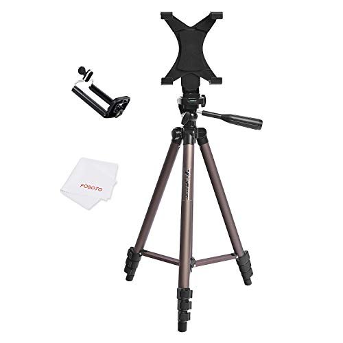 FOSOTO 50 inches Camera Tripod with Universal Tablet Holder Mount Compatible for iPad Air,iPad 4 3 2,ipad Mini,Samsung Galaxy Tab,Tab 3,Tab 4,Tab 5,Tab Pro,Google Nexus,Kindle,iPhone,Microsoft Surface - FOSOTOFOSOTO 50 inches Camera Tripod with Universal Tablet Holder Mount Compatible for iPad Air,iPad 4 3 2,ipad Mini,Samsung Galaxy Tab,Tab 3,Tab 4,Tab 5,Tab Pro,Google Nexus,Kindle,iPhone,Microsoft Surface