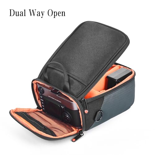 FOSOTO Camera Insert Bag Compact Shoulder Crossbody Case Compatible for Fujifilm X-T30 X-T20 XF10 Canon EOS M100 M50 M6 Sony a6000 Mirrorless Camera