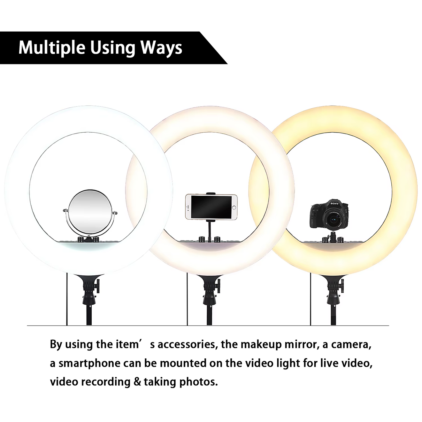 FOSOTO FT-54 21 Inch Led Ring Light Photography lamp Camera Phone Ringlight Makeup Video Ring Lamp With Tripod For Youtube