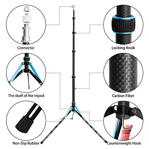 FOSOTO 87inch Photography Tripod Light Stand Carbon Fiber Lightweight Photographic Stand Compact for Photo Studio Equipment Softbox Umbrella Shooting Video Filming Speedlight - FOSOTOFOSOTO 87inch Photography Tripod Light Stand Carbon Fiber Lightweight Photographic Stand Compact for Photo Studio Equipment Softbox Umbrella Shooting Video Filming Speedlight