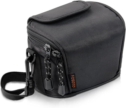 FOSOTO Camera Case Bag Compatible for Nikon Coolpix L330 L340 L320 L310 L820 L810 L620,Canon Powershot SX420 SX510 HS G1, Nikon J5 J3 S1 V2 V3,Panasonic Lumix LZ20 LZ30,Sony Video Camera - (Black)