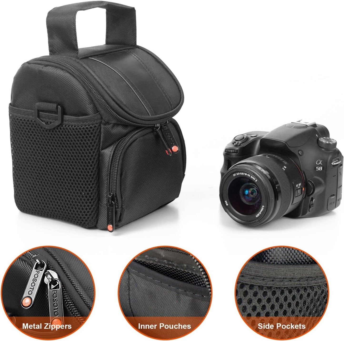 FOSOTO Single Shoulder Crossbody Compact Camera Bag
