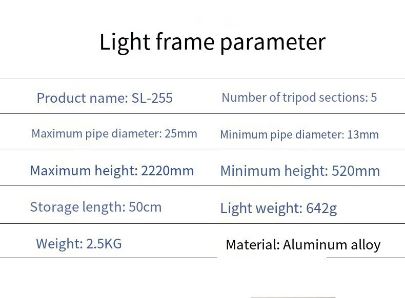 Fosoto SL255 220cm Portable Tripod Photography Light Stand