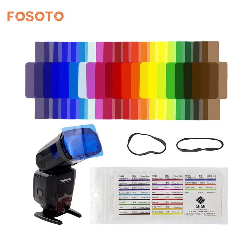 fosoto 20pcs Flash Speedlite Color Gels Filters for Canon Nikon Sony Yongnuo DSLR Camera Speedlight Accessories Studio Lighting - FOSOTOfosoto 20pcs Flash Speedlite Color Gels Filters for Canon Nikon Sony Yongnuo DSLR Camera Speedlight Accessories Studio Lighting