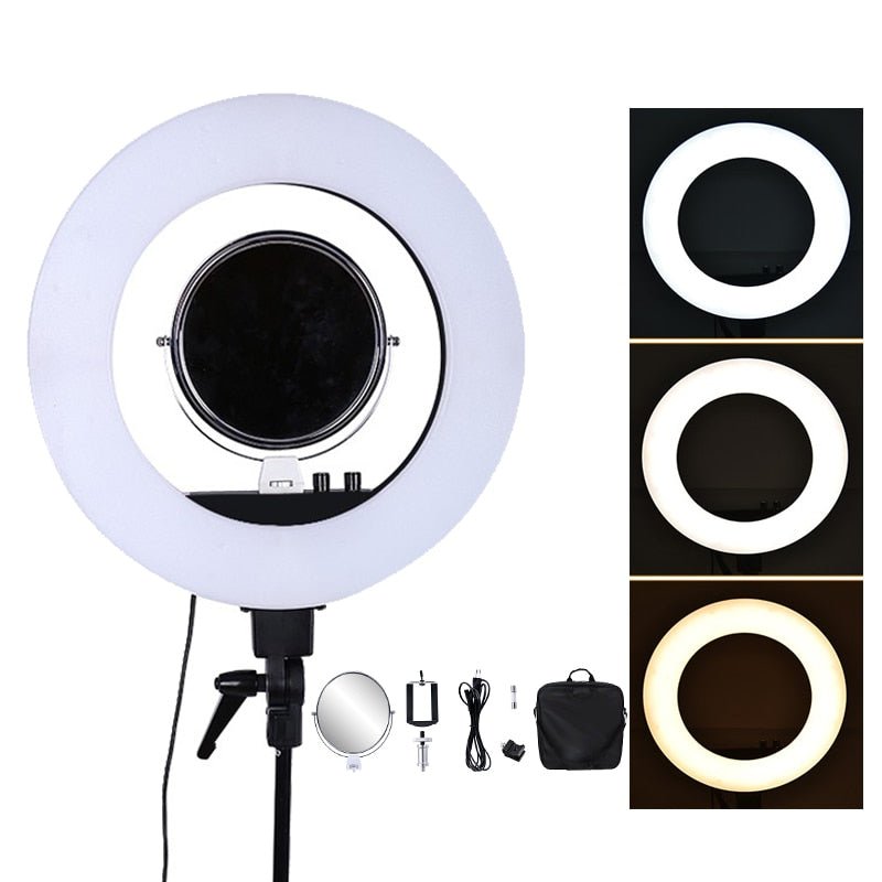 fosoto 18" 5500K Dimmable LED Adjustable Ring Light 480 led 5500K Camera Macro Ring Light for Makeup & Beauty Photography/Video - FOSOTOfosoto 18" 5500K Dimmable LED Adjustable Ring Light 480 led 5500K Camera Macro Ring Light for Makeup & Beauty Photography/Video