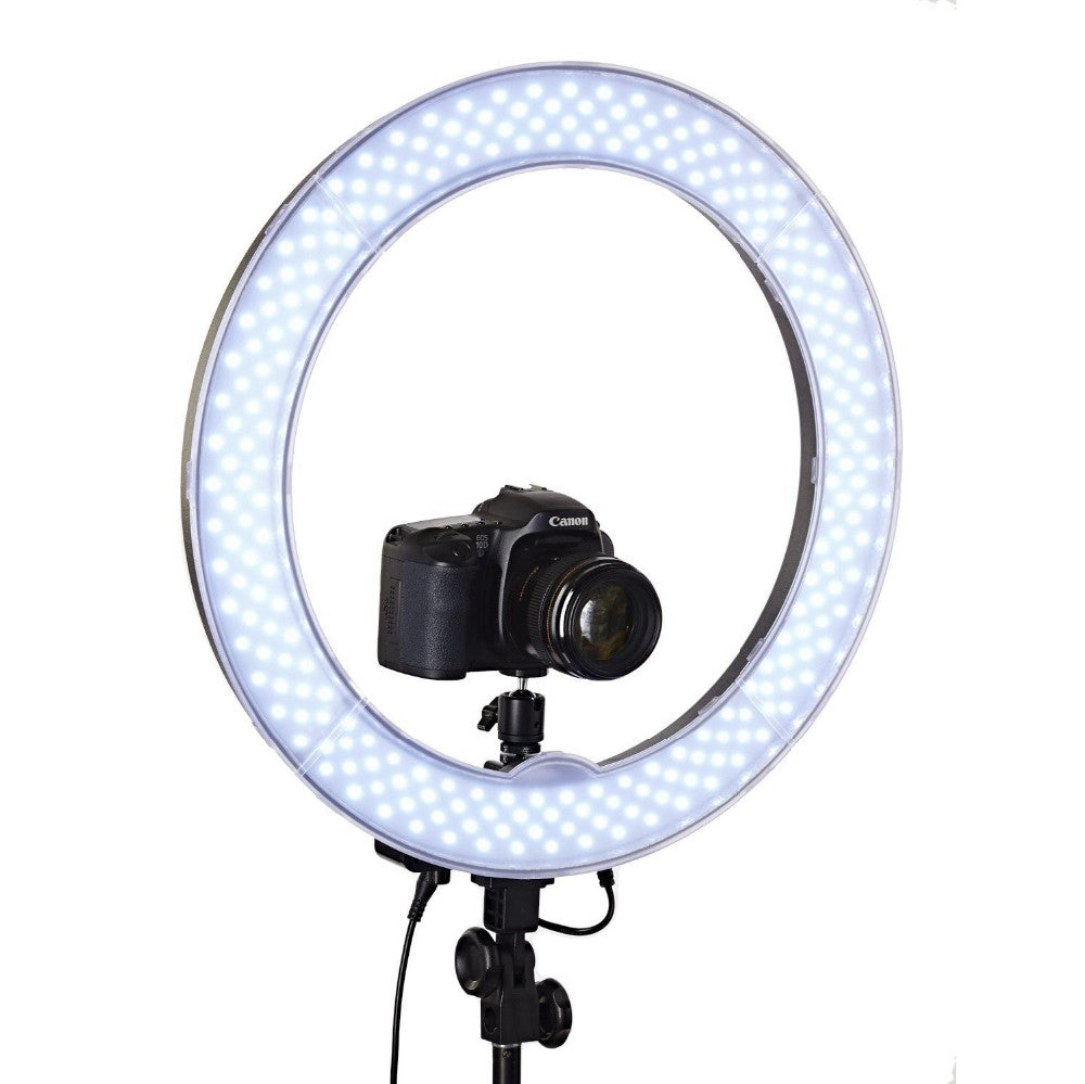 fosoto 相机摄影视频 18 英寸 RL-18 240 LED 环形灯 5500K 55W 可调光摄影环形视频灯，适用于相机补光灯