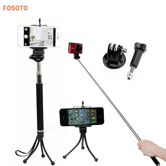 Fosoto palo monopié de mano extensible para selfies con adaptador de montaje en trípode para teléfono Gopro Hero Camera HD 1 2 3 3+