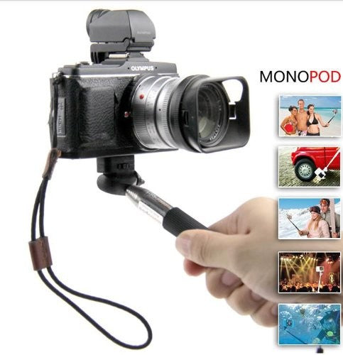 fosoto 可伸缩自拍手持杆独脚架带三脚架安装适配器适用于手机 Gopro Hero 相机 HD 1 2 3 3+