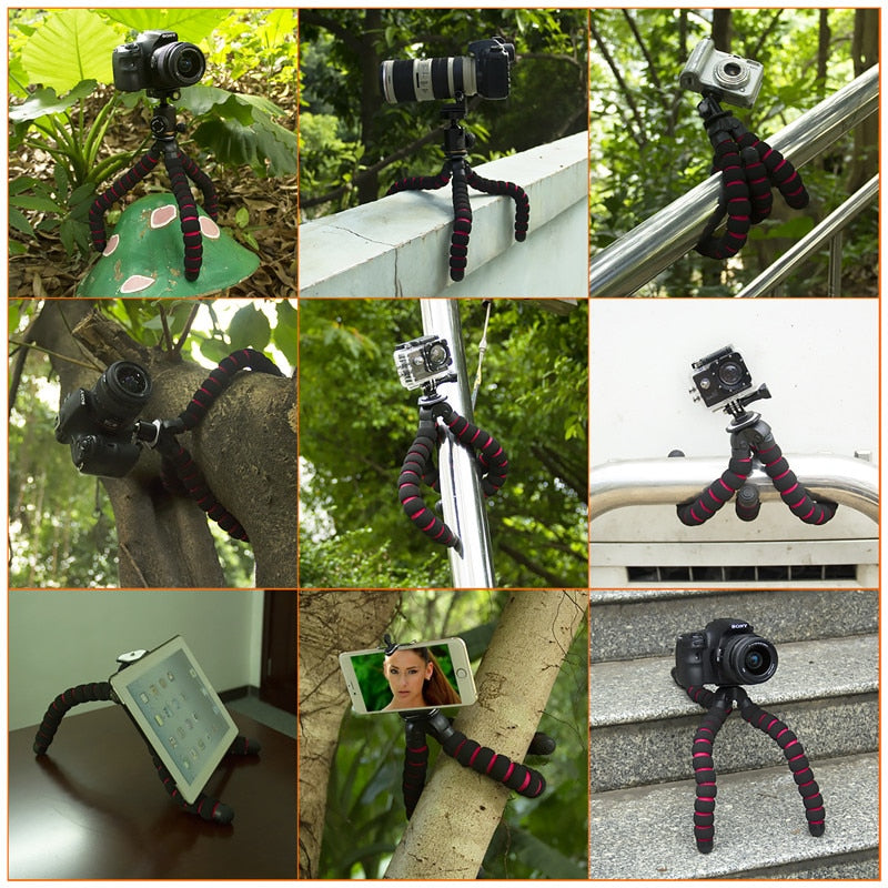Fosoto gran pulpo Gorillapod cámara Digital Smartphone Mini trípode soporte agarre Flexible y montaje cabeza de bola para Gopro Nikon DSLR