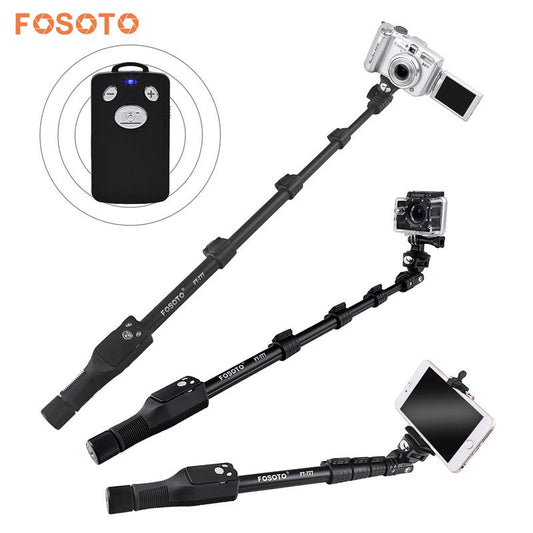 Fosoto FT-777 selfie stick Bluetooth 50 "vs YT-1288 monopié de mano con Bluetooth y funda para trípode Gopro cámara Dslr IPhone7