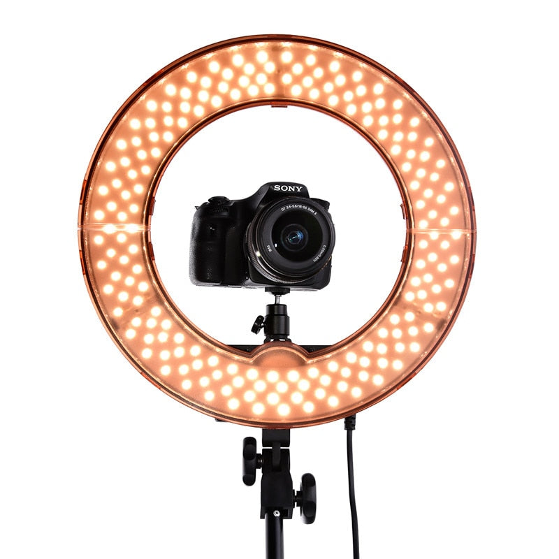 fosoto RL-12 摄影灯 42W 5500K 180 LED 可调光相机摄影棚手机摄影环形灯灯和三脚架