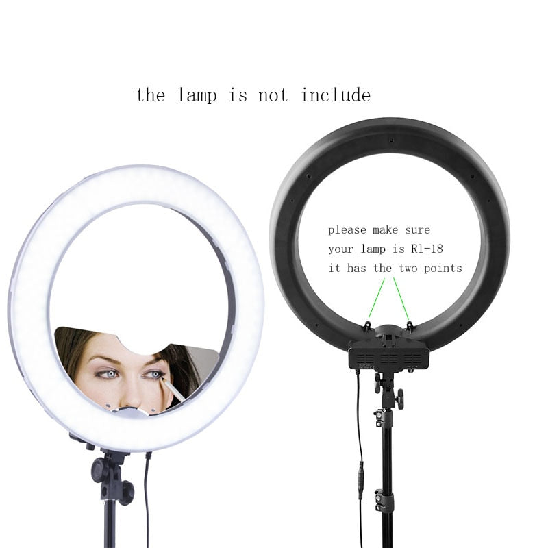 Los accesorios de luz de anillo FOSOTO incluyen espejo, soporte para teléfono inteligente para maquillaje, compatible solo con lámpara de luz de anillo RL-18
