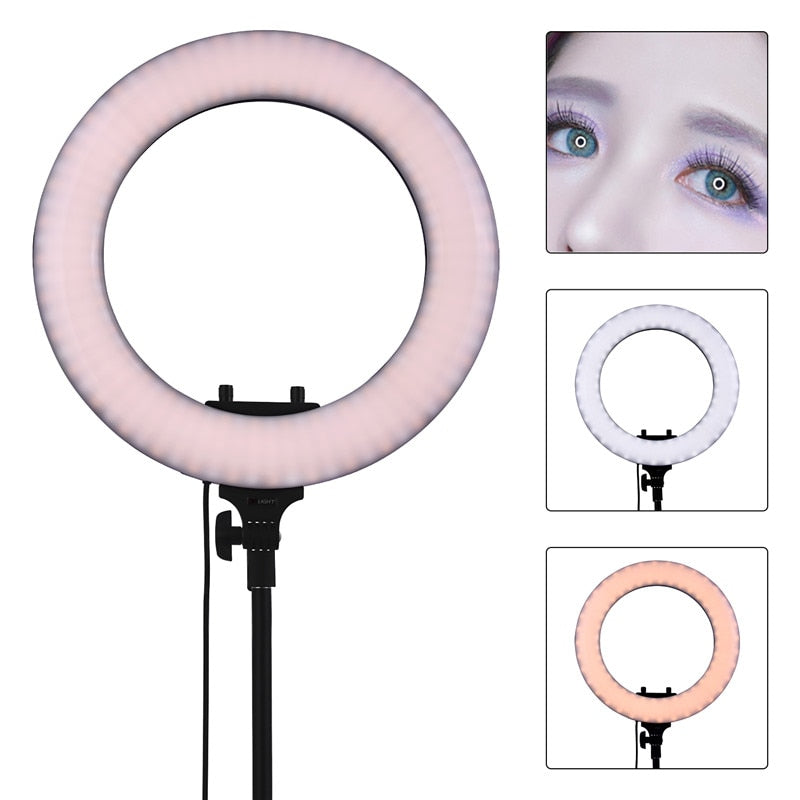 fosoto R48B 48W 3200-5600K 432 LEDs Photographic Lighting Dimmable Camera Photo Phone Photography Ring Light Lamp&tripod Stand