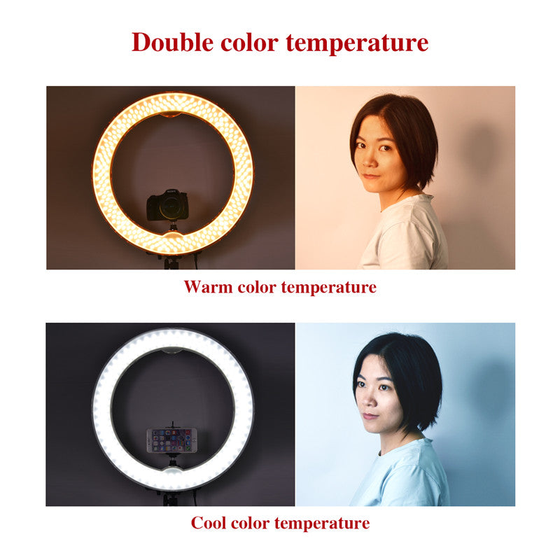 fosoto 55W 5500K 240 LED Makeup Photographic Lighting Dimmable Camera Photo video Phone Photography Ring Light Lamp&battery slot