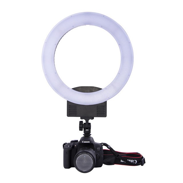 fosoto RL-12 Bi-color Photographic lighting 3 Hot Shoe 3200-5600K 240 Leds Selfie Ring Lamp For Phone Camera Video Photo Makeup