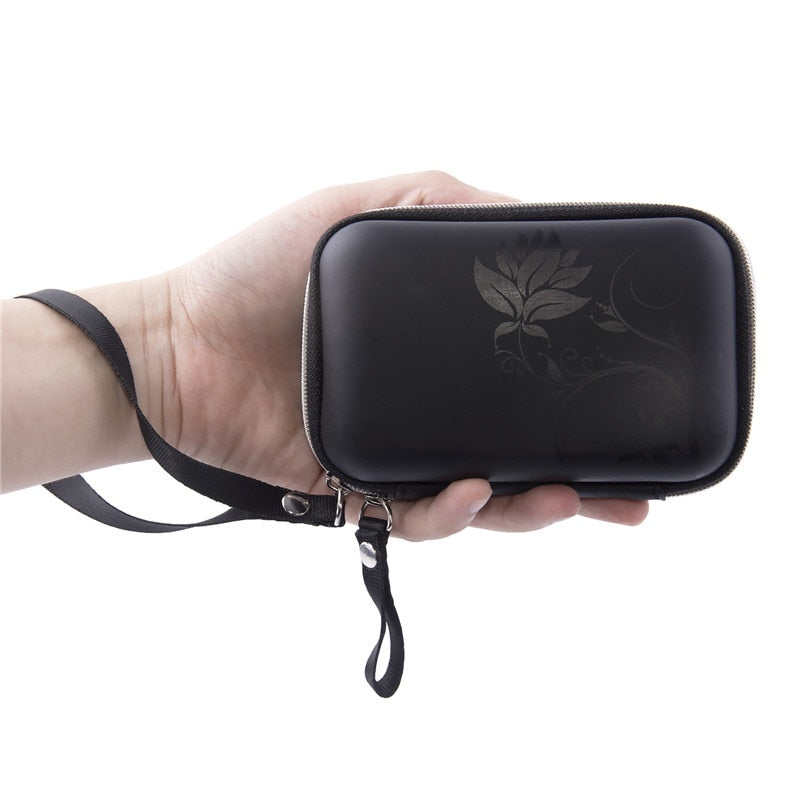 fosoto 新款便携式迷你硬质收纳包肩带 EVA/PU 包适用于耳机、耳机 SD 卡、数据线、电线、零钱包
