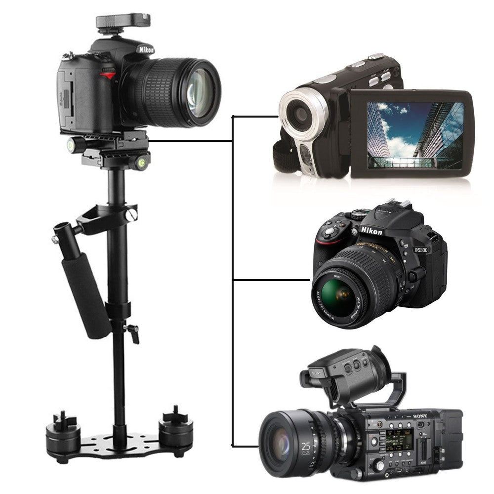 fosoto 便携式 S-60 60 厘米铝合金手持稳定器 适用于摄像机视频 DV DSLR 承重 0.5-3 千克