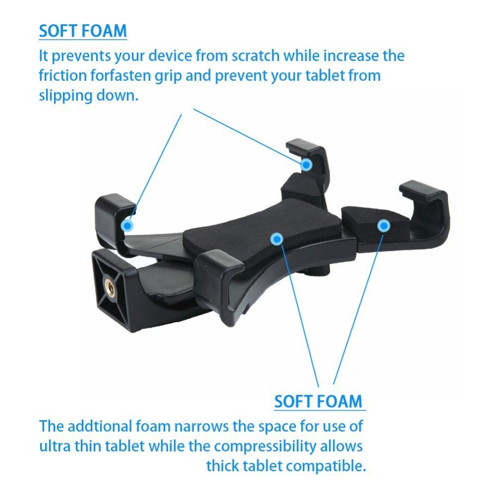 Fosoto adaptador de montaje de soporte Flexible para tableta para Ipad trípode Smartphone (ancho ajustable de 4,8-7,8 pulgadas) para iPad mini 4 3 2 1